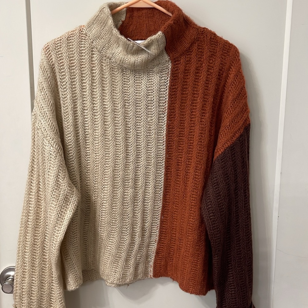 Lush Multicolor Turtleneck Sweater